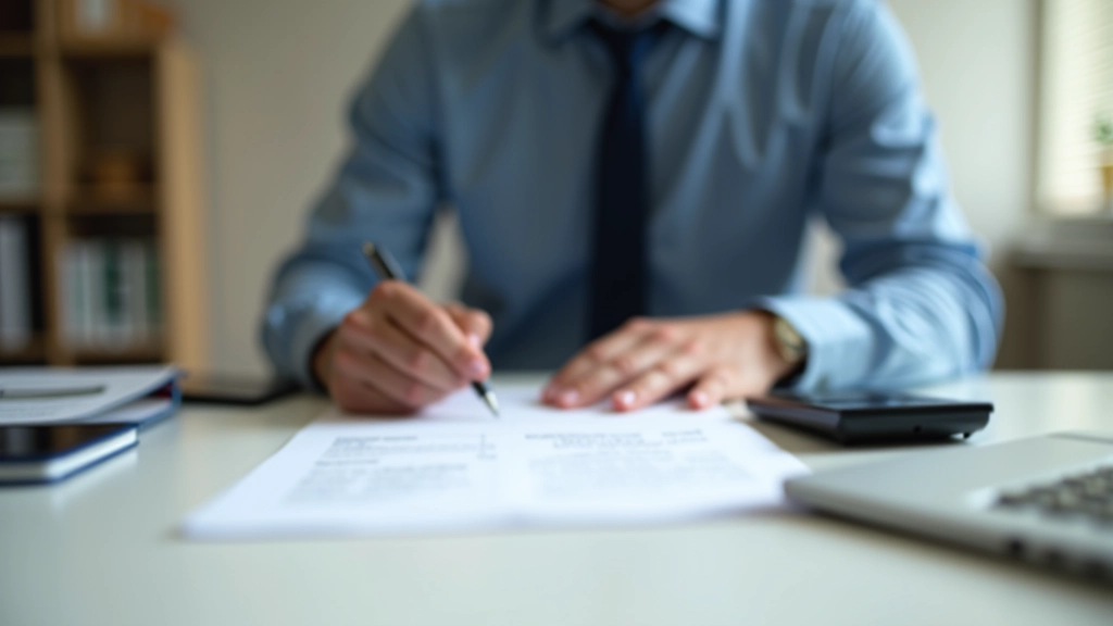 Accountant reviewing financial records