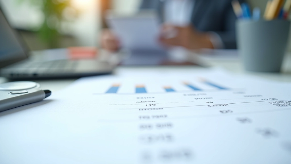 Colorful profit and loss statement chart with financial data visualization