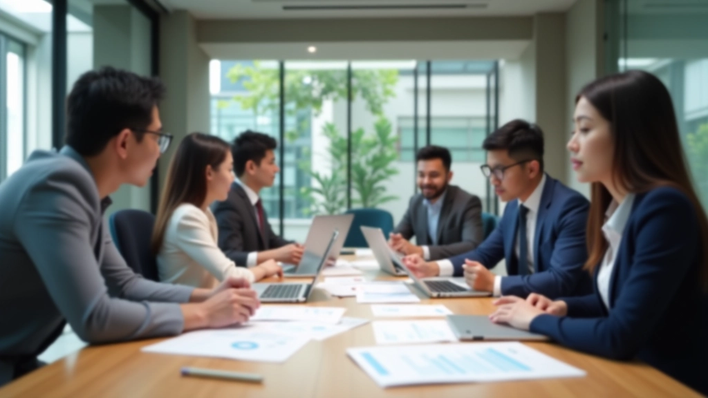 Team of accounting professionals collaborating in modern office